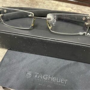 Tag Heuer L-Type Alligator Leather Eyeglasses AUTHENTIC RIMLESS